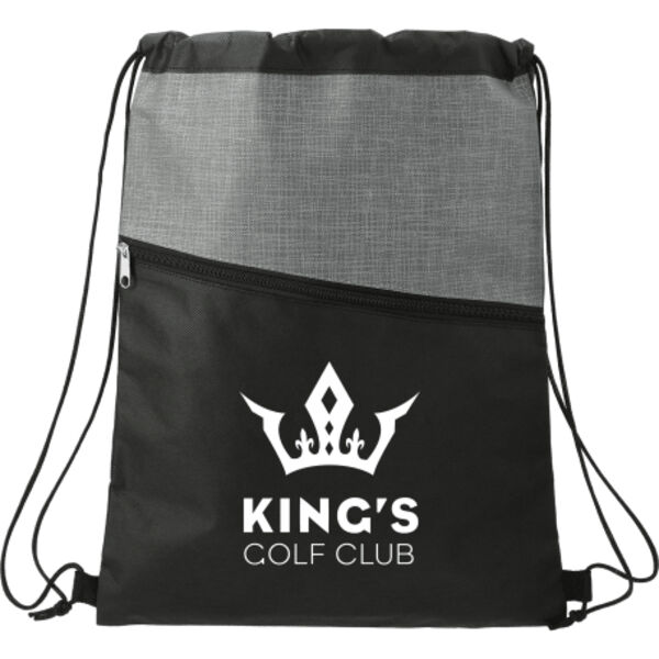 Cross Weave Zippered Drawstring Bag Thumbnail